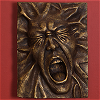 cry shout face metal bronze brass sculpture