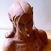 sculpture hybrid reptilian girl serpent